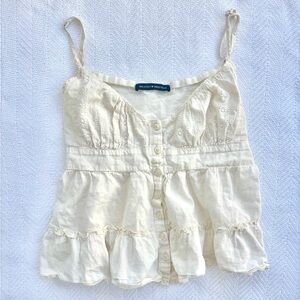 Brandy Melville Cream Baby Doll Top